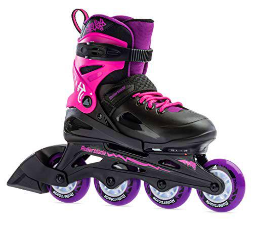 Rollerblade Patines en línea Fury G para niña, Negro/Rosa, 175