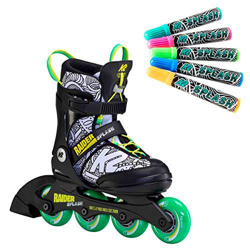 K2 Patines en línea Raider Splash para niños, con Bota Blanda K2