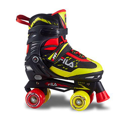 FILA SKATES Joy Patines, Juventud Unisex, Negro/Rojo/Verde (Lime), M