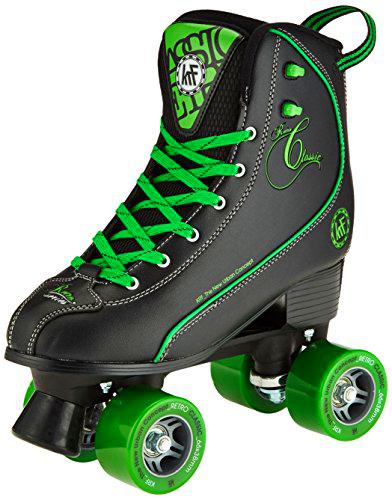 KRF Getty Patines de Ruedas, Retro, Negro/Verde, Talla 37