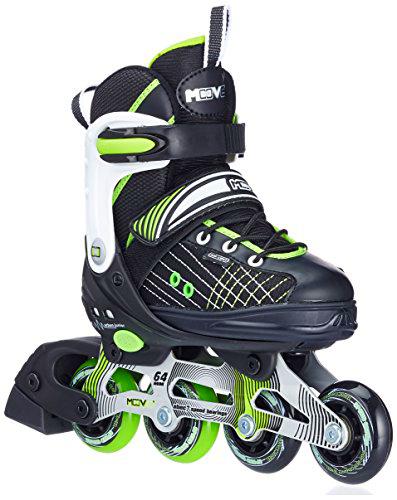 Moove rompuralb-010nv Patines en línea Mixta niño, Negro/Verde