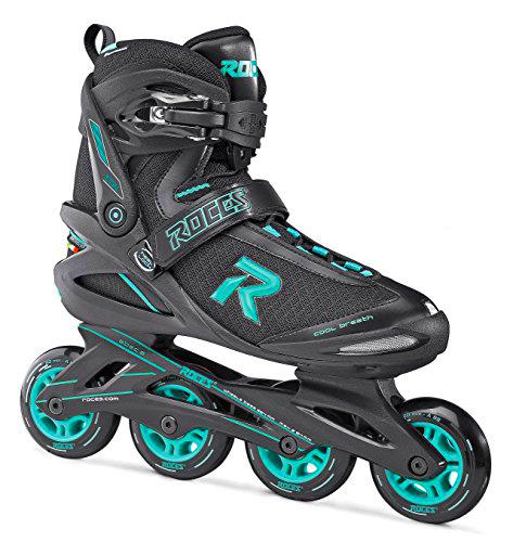 Roces Icon Inline - Patines en Línea para Mujer, Negro/Aqua, 42