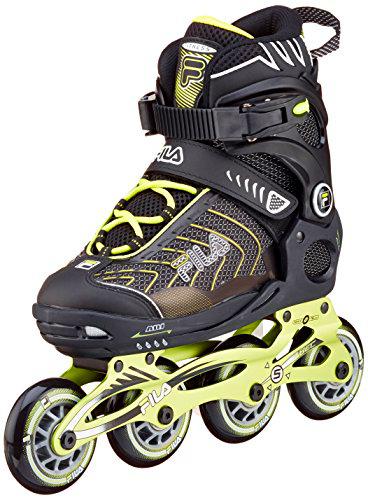 FILA SKATES Wizy ALU Patines en Linea, Niños, Negro/Gris, M