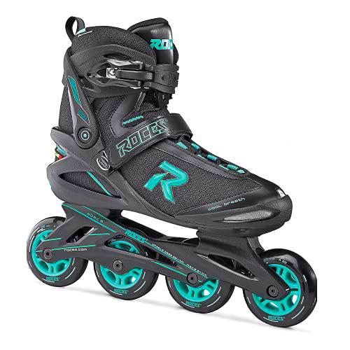 Roces Icon Inline - Patines en Línea para Mujer, Negro/Aqua, 40