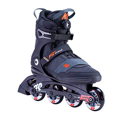 K2 Skates 30E0773 F.I.T. 80 Boa - Patines, Negro/Naranja, 45 EU