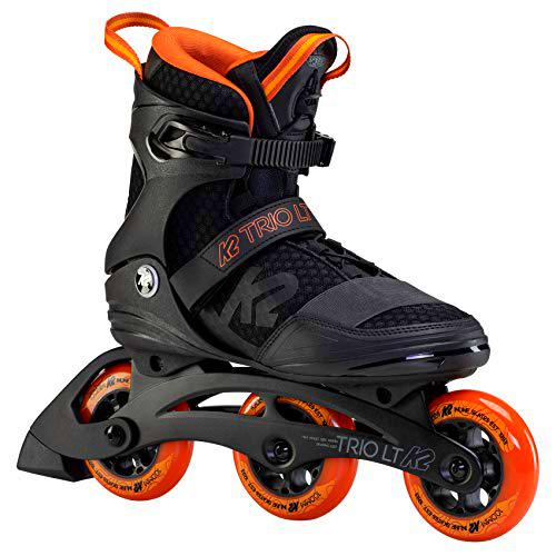 K2 Skates Trio Lt 100 M Patines, Men's, Negro/Naranja, 42 EU