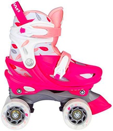 Nijdam Patines Ajustables - Feather Drops - Fucsia/Rosa/Blanco/Gris Plata