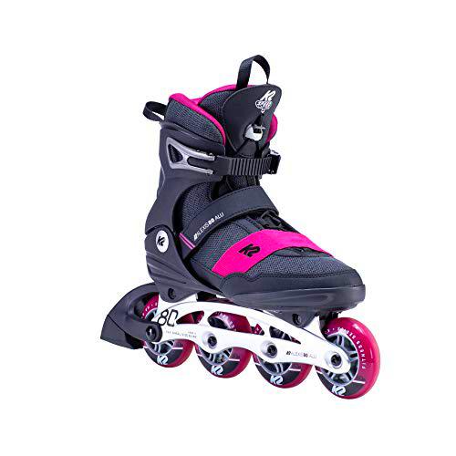 K2 Skates Alexis 80 ALU Patines, Women's, Negro/Rosa, 38 EU