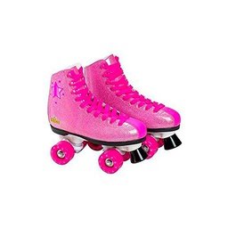 Saica- Patinetes de Bota con Cordones Rosa Purpurina Patines