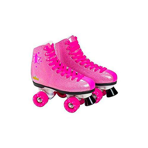 Saica- Patinetes de Bota con Cordones Rosa Purpurina Patines