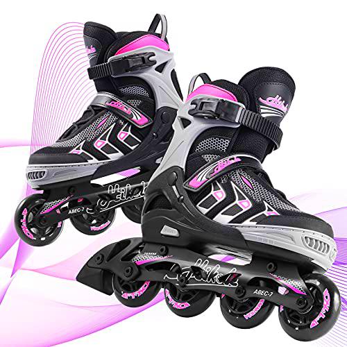 Hikole Patines en Línea Patines para Adultos Mujer Hombre Ajustables Patines para Principiantes Patines para Exteriores e Interiores 37-44