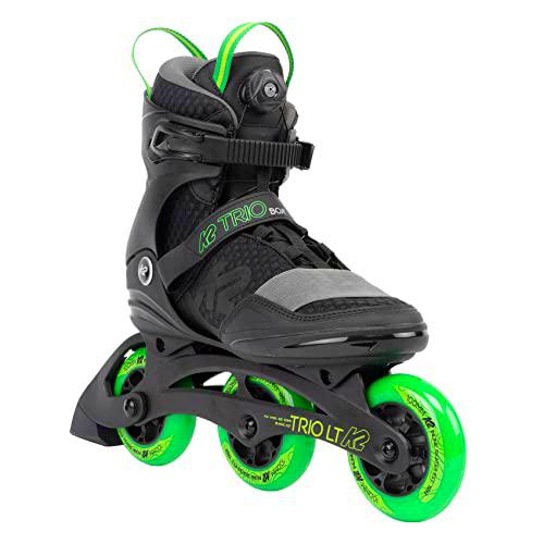 K2 Trio Lt 100 Patines en línea, Unisex Adulto, Negro y Verde