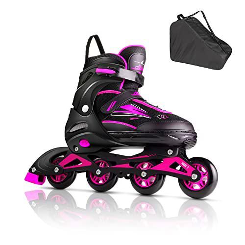 Hikole Patines En Línea para Mujeres Y Hombres Patines En Línea Ajustables para Mujeres Adultas Tamaño 10 Patines De Velocidad En Línea para Exteriores E Interiores Púrpura Roller Mujeres Blades