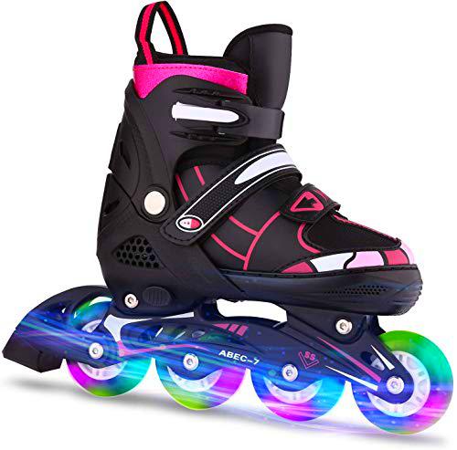 Hikole Patines en línea con Ruedas iluminadas Ajustables para Principiantes