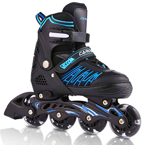 Patines en Linea Niña,Ajustables Patines Niñas con 8 Lntermitentes Ruedas,Roller Blades para Exteriores e Interiores,Malla Transpirable Inline Skates para Niño Adolescentes Mujer Hombre Principiantes