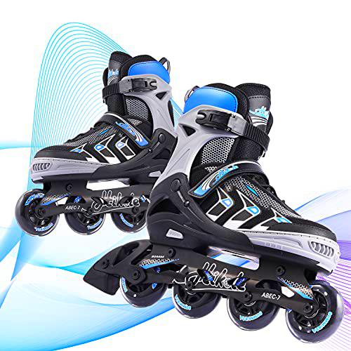 Hikole Patines en Línea Patines para Adultos Mujer Hombre Ajustables Patines para Principiantes Patines para Exteriores e Interiores 37-44