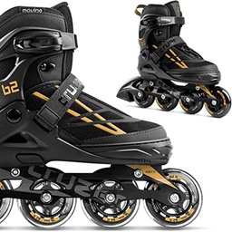 Movino Inline Skates | Cruzer B2 | Patines Ajustables | Patines en línea | M (34-37) | Rodamientos ABEC9 | Ruedas Grandes 76 mm | Sistema de fijación en Tres etapas: Hebilla