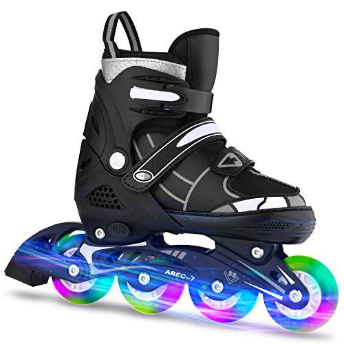 WeSkate Patines en línea con Ruedas Intermitentes Patines 4 Ruedas Cómodo para Niños y Adultos