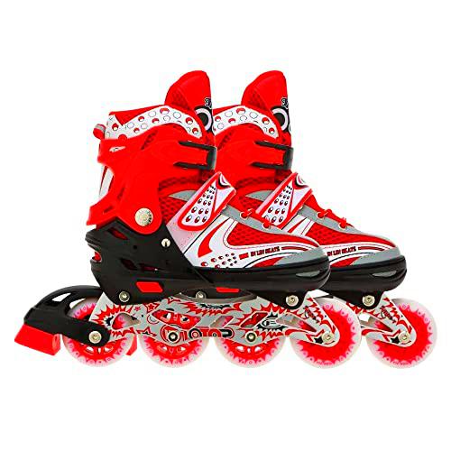 VEERA V733Red - Patines en línea Ajustables de aleación de Aluminio