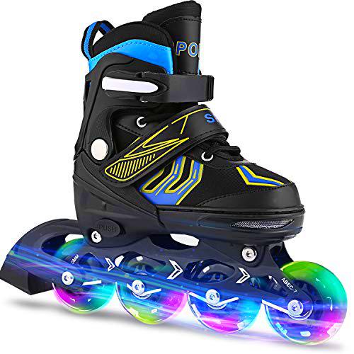 WeSkate Patines en línea con Ruedas Intermitentes Patines 4 Ruedas Cómodo para Niños y Adultos