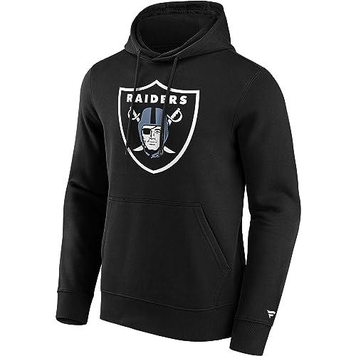 Fanatics Vegas Raiders Mid Essentials Crest Sudadera con Capucha para Hombre Negro/Blanco