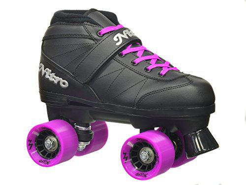 Epic Patines 2016 Super Nitro 6 Indoor/Outdoor Quad Velocidad Patines, Morado