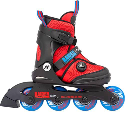 K2 Raider Boa Patines en línea, Niños, Rojo_Azul, 1-5