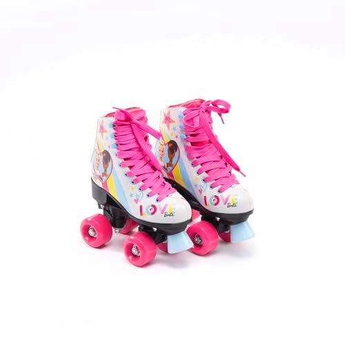 ODS - Patines de Ruedas Barbie para niña, 4 Ruedas con Freno Trasero