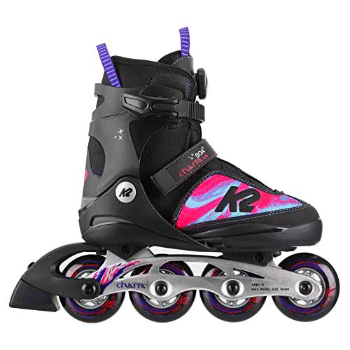 K2 Skates 30F0120 Charm Boa ALU - Patines, Negro/Rosa