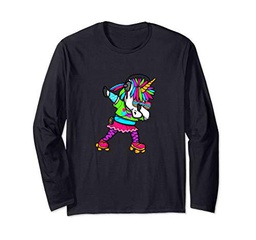 Unicornio retro en patines de regalo para un niño de los 90 Manga Larga